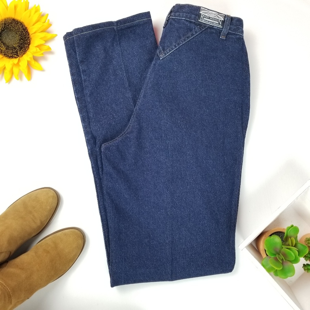 Vintage Straight Leg Jeans in Dark Blue